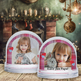 Arch Photo Pink Plaid Grandkids Holiday Gift Schneekugeln