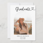 Arch Photo Script with Heart Graduation Ankündigung (Vorderseite)