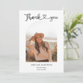 Arch Photo Script with Heart Graduation Dankeskarte (Stehend Vorderseite)