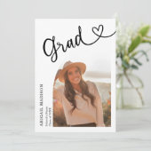 Arch Photo Script with Heart Graduation Party Einladung (Stehend Vorderseite)