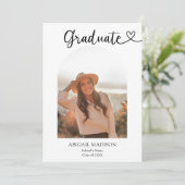 Arch Photo Script with Heart Graduation Party Einladung (Stehend Vorderseite)