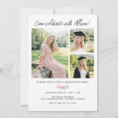 Arch Pink Bow Photo Graduation Party Invitation Einladung (Rückseite)