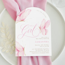 Arch Pink Butterflies Girl Baby Dusche