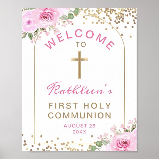 Arch Pink Gold Floral First Heilige Kommune Willko Poster (Vorne)