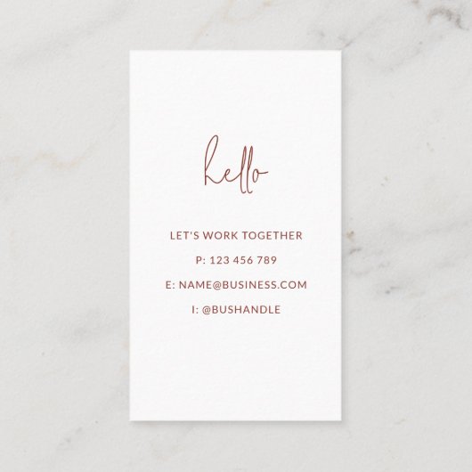 Arch Pink Terracotta Moderne Visitenkarte (Rückseite)