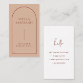 Arch Pink Terracotta Moderne Visitenkarte (Vorne/Hinten)