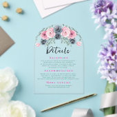Arch Pink und Blue Blooms Hochzeitdetails Acryleinladungen (Insitu (Hochzeit))
