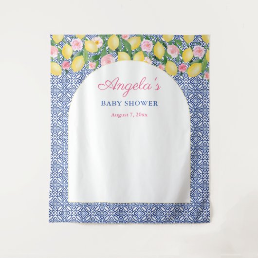 Arch Positano Lemons Babydusche Foto Hintergrund Wandteppich (Vorderseite)