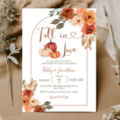 Arch Pumpkin Fall Floral Engagement Party Einladung
