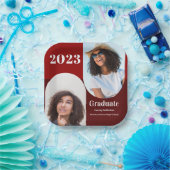 Arch Red Burgundy Zwei-Foto-Abschluss Pappteller (Party)