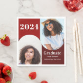 Arch Red Burgundy Zwei-Foto-Abschluss Serviette (Beispiel)