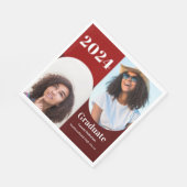 Arch Red Burgundy Zwei-Foto-Abschluss Serviette (Ecke)