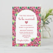 Arch Red Poinsettia Flat Christmas Einladung (Stehend Vorderseite)