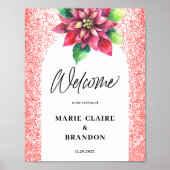 Arch Red Poinsettia Weihnachtsaufenthalt Willkomme Poster (Vorne)