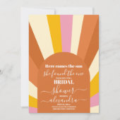 Arch Retro Hier kommt das Sun-Brautparty Einladung (Vorderseite)