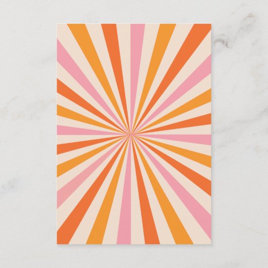 Arch Retro hier kommt die Son Baby Dusche Begleitkarte (Rückseite)