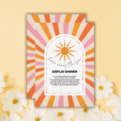 Arch Retro hier kommt die Son Baby Dusche Begleitkarte