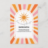 Arch Retro hier kommt die Son Baby Dusche Begleitkarte (Vorderseite)