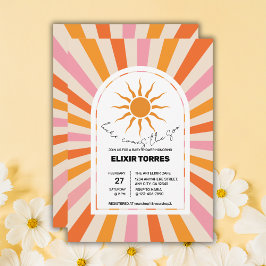 Arch Retro hier kommt die Son Baby Dusche Einladung