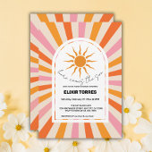 Arch Retro hier kommt die Son Baby Dusche Einladung