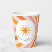 Arch Retro hier kommt die Son Baby Dusche Pappbecher (Vorderseite)