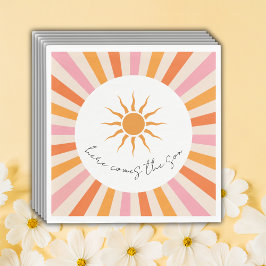 Arch Retro hier kommt die Son Baby Dusche Serviette