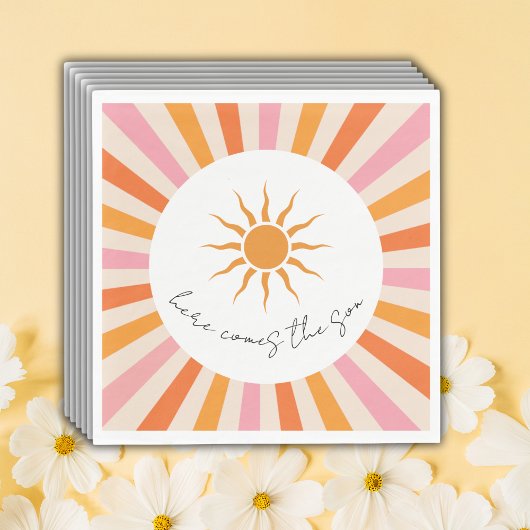 Arch Retro hier kommt die Son Baby Dusche Serviette