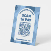 Arch Retro Waves SCAN TO PAY QR CODE Sockelschild (Vorderseite)