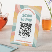 Arch Retro Waves SCAN TO PAY QR CODE Sockelschild (In Situ)