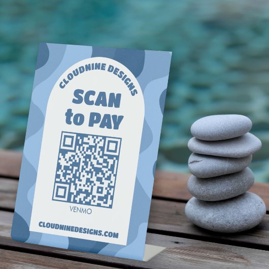 Arch Retro Waves SCAN TO PAY QR CODE Sockelschild