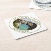 Arch Rock auf Mackinac Island in Michigan Rechteckiger Pappuntersetzer (angewinkelt)