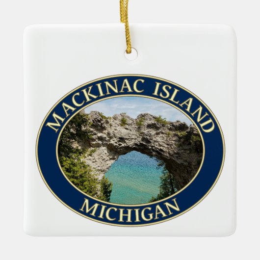 Arch Rock auf Mackinac Island, Michigan Keramikornament (Vorderseite)