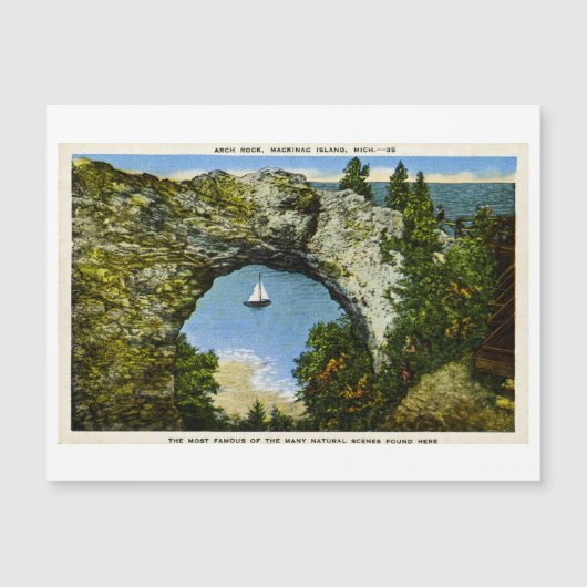 Arch Rock Mackinac Island, Michigan Magnetkarte (Vorderseite)