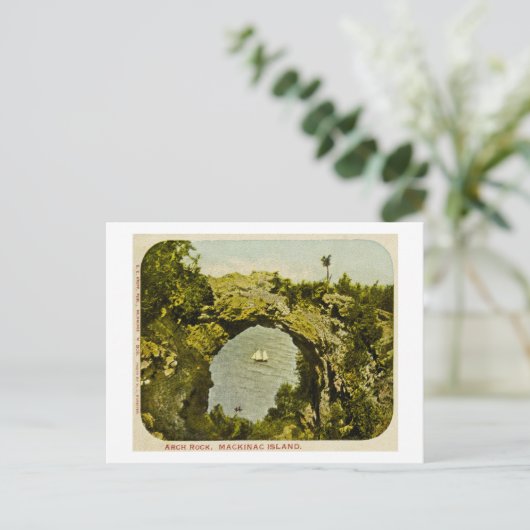 Arch Rock, Mackinac Island Vintag Postkarte (Stehend Vorderseite)