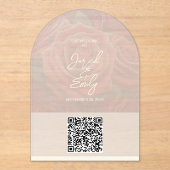 Arch Rose Style Akronylic Wedding QR Code Einladun Acryleinladungen (Vorderseite)