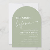 Arch Sage Green The Night Before Probe Dinner Einladung (Vorderseite)
