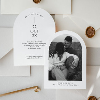 Arch Save the Date Einladung mit Foto
