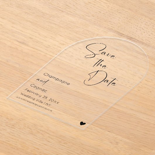 Arch Save the Date Moderne Skripthochzeit Acryleinladungen (Ablage )