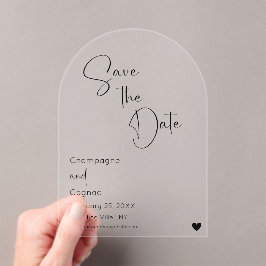 Arch Save the Date Moderne Skripthochzeit Acryleinladungen