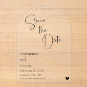 Arch Save the Date Moderne Skripthochzeit Acryleinladungen (Vorderseite)