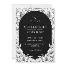Arch Schwarz Weiß Floral Rustikale Monogramm Hochz