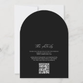 Arch Schwarz Weiß Monogramm QR-Code Klassische Hoc Einladung (Rückseite)