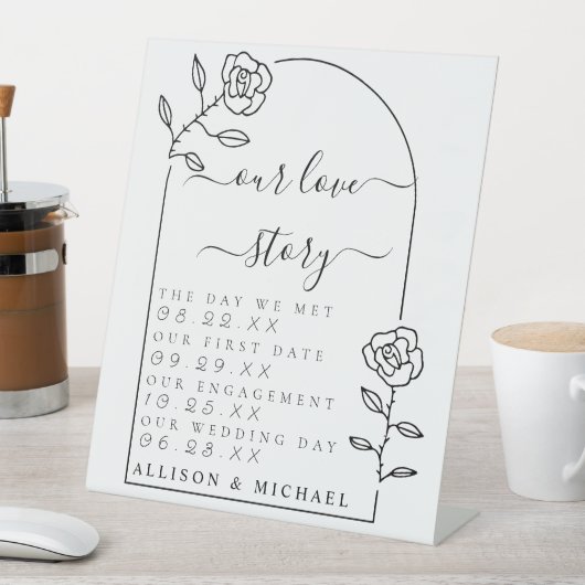 Arch Script unser Liebe Story Pedestal-Zeichen Sockelschild (In Situ)