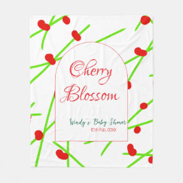 Arch shape cherry blossom red green baby shower na fleecedecke