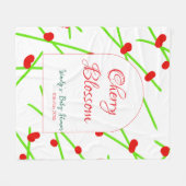 Arch shape cherry blossom red green baby shower na fleecedecke (Vorderseite (Horizontal))