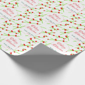 Arch shape cherry blossom red green baby shower na geschenkpapier (Ecke)