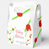 Arch shape cherry blossom red green baby shower na geschenkschachtel (Geöffnet)