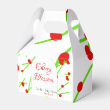 Arch shape cherry blossom red green baby shower na
