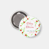 Arch shape cherry blossom red green baby shower na magnet (Vorderseite/Rückseite)