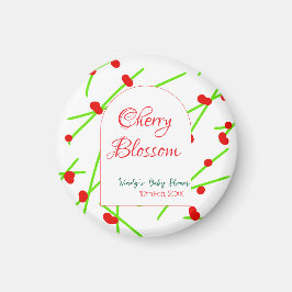 Arch shape cherry blossom red green baby shower na magnet